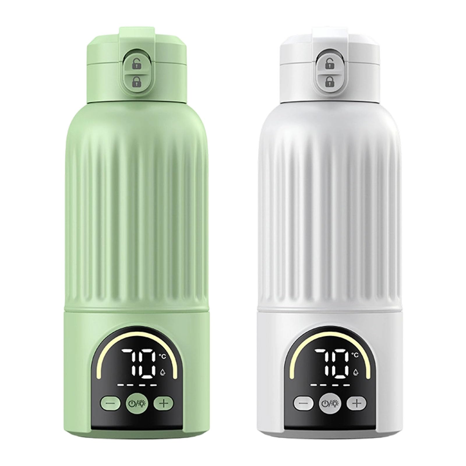 Scaldabiberon senza fili 30 W tipo C ricaricabile 500 ml tazza di riscaldamento rapido con visualizzazione della temperatura per neonati Scaldabiberon senza fili tipo C ricaricabile