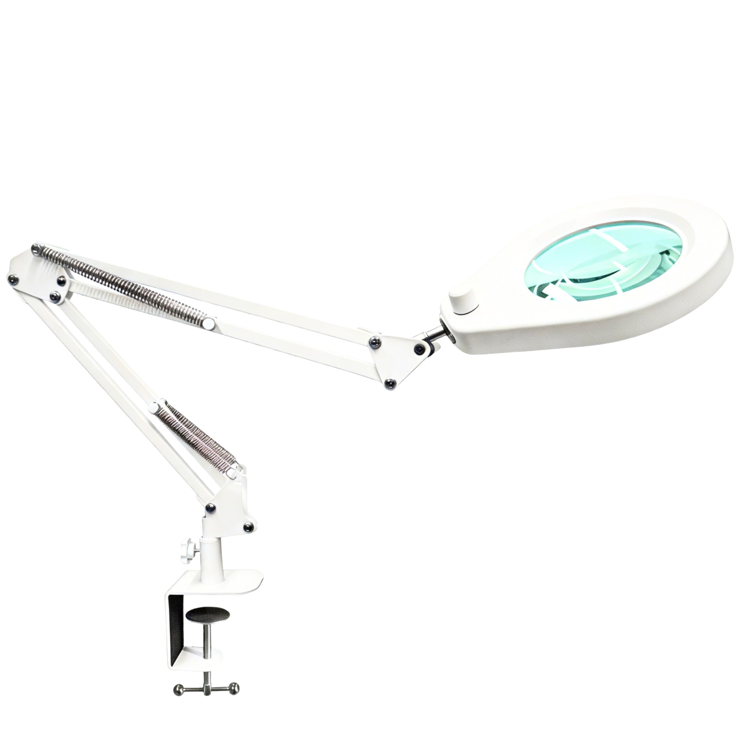 5-krotna lupa ze światłem (5 kolorów, soczewka 105 mm, zacisk 6,4 cm) do hobby, pracy w bliskim zasięgu i jako lampa biurkowa