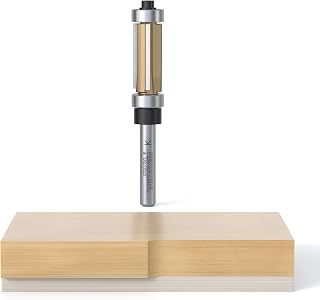 Top and Bottom Bearing Flush Trim Router Bit, 1/4" Shank, 3-Blade