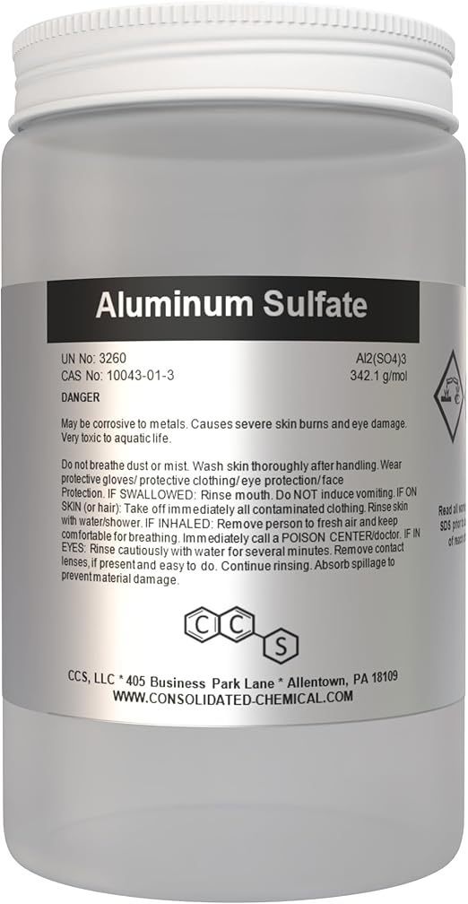 Aluminum Sulfate - High Purity | Industrial-Grade, Multi-Purpose Water Treatment and Gardening Solution (500 Grams)