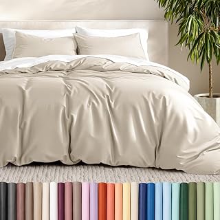 Bare Home Duvet Cover Set 1800 Ultra-Soft (Oversized King, Sand)