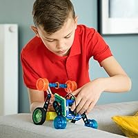 Vista 2 de GeoSmart Flip Bot - Construye vehículos geomagnéticos controlados a distancia con este juego de construcción magnético centrado en STEM con motores