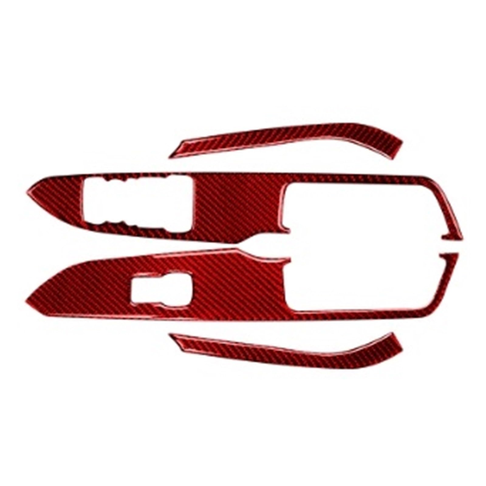Auto Interior for Mustang GT 2015-2021 Car Windows Lifting Switch Control Panel Decoration Cover Trim Sticker(Red(RHD))