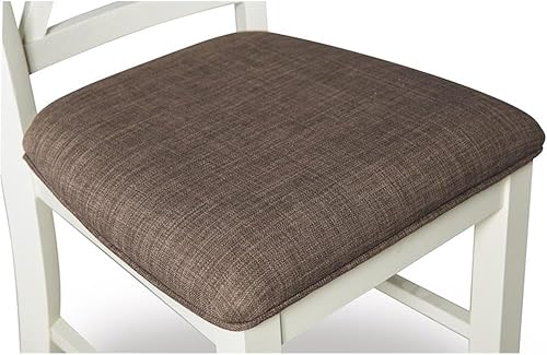 Miniatura 3 de BOWERY HILL Juego de dos sillas auxiliares de comedor de madera en blanco vainilla