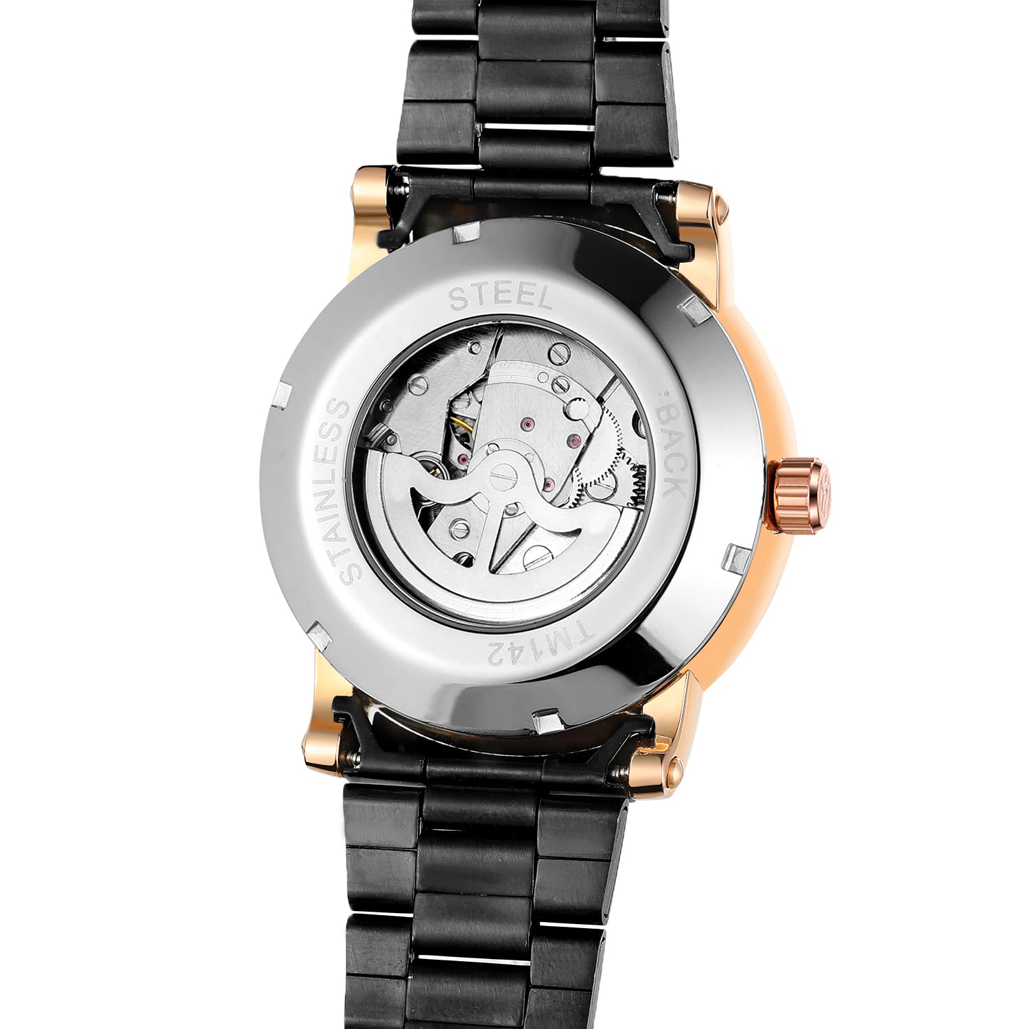 FORSINING Orologio da polso automatico analogico da uomo in acciaio inossidabile per uomo, Bracciale