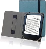 Vista 1 de Funda universal de lino natural para lector de libros electrónicos de 6 pulgadas (azul egeo)