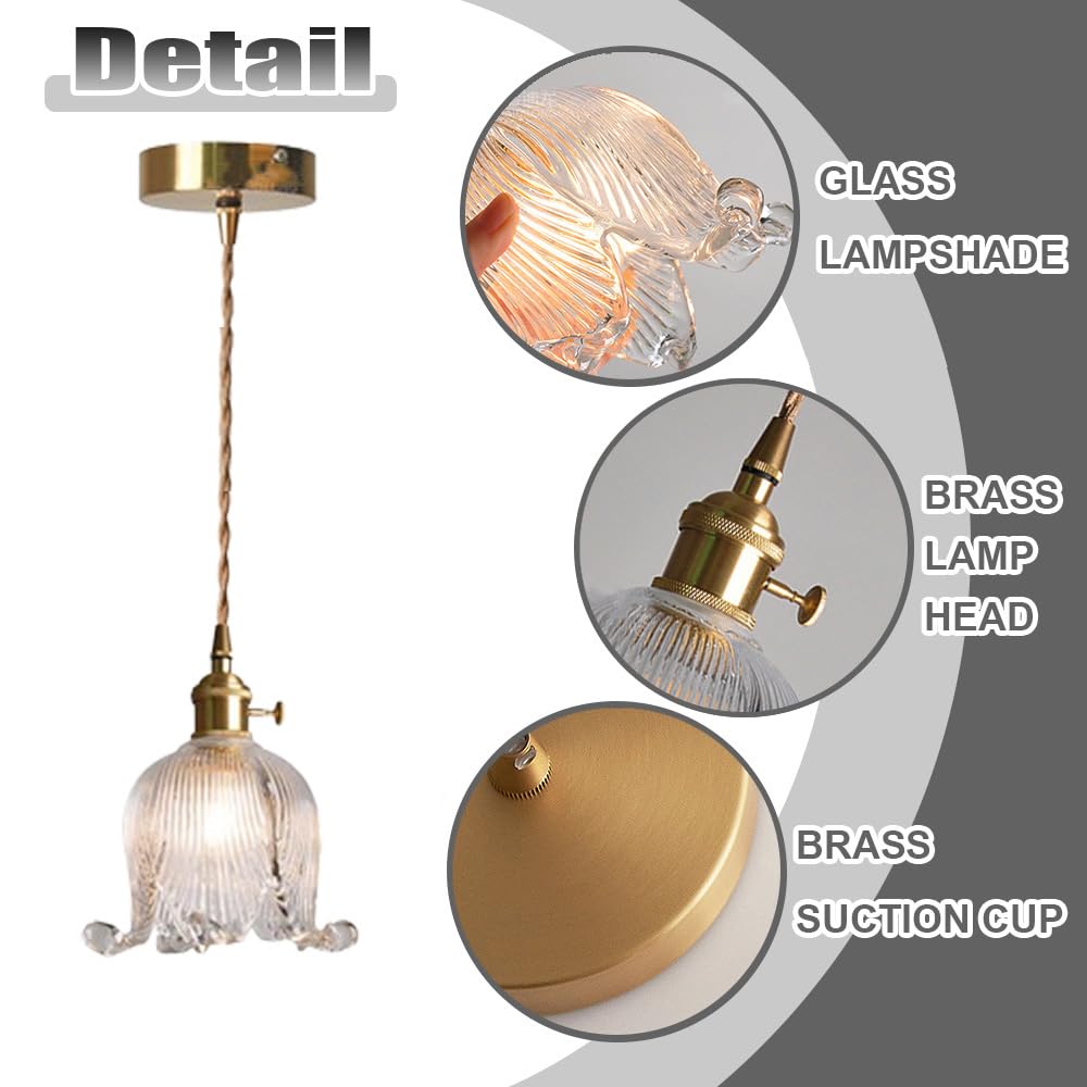 Lustre Suspendu 1 Lumière En Verre Coquillage - Chaîne Perles, Hauteur Réglable 150 Cm - Ampoule E14 Non Fournie