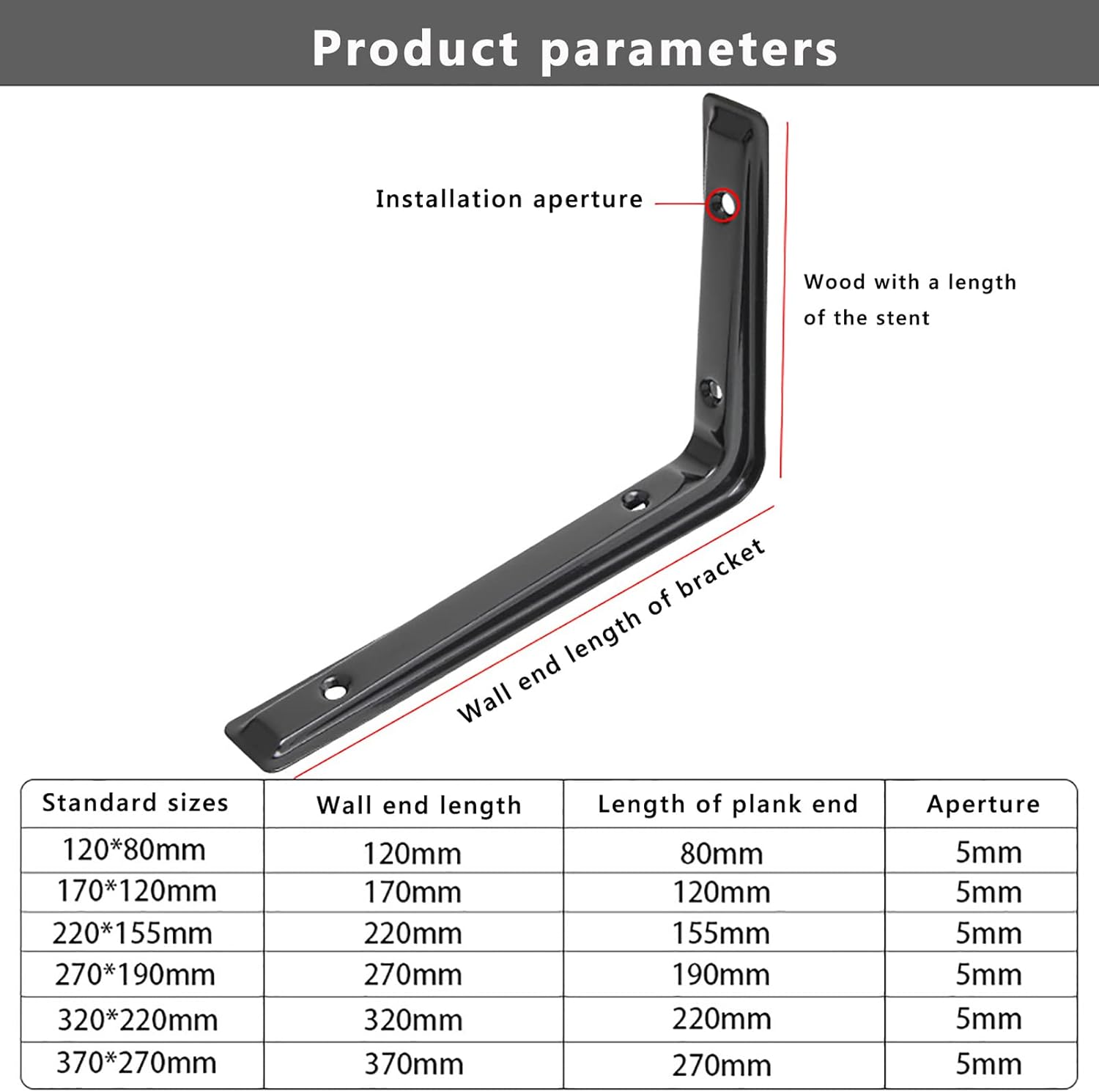 4 Pack Shelf Bracket,L Brackets for Shelves,Floating Shelves Brackets,Black Metal Heavy Duty Corner Brace,for Bathroom, Open Kitchen, Garage, Bookshelf, Office
