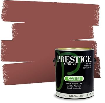 PRESTIGE Paints Exterior Paint and Primer In One, 1-Gallon, Satin, Comparable Match of Benjamin Moore* Onondaga Clay*
