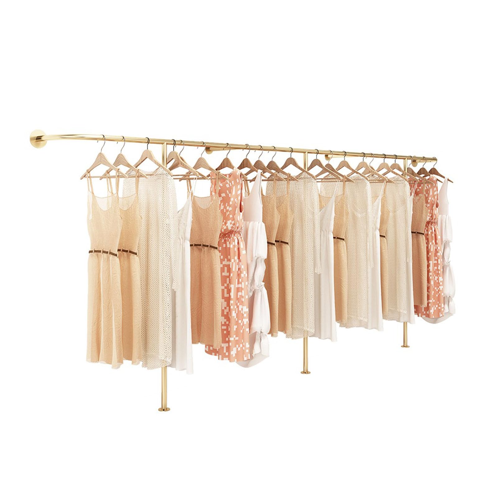 YNBSHGAA Wall Mounted Clothes Rack, Space-Saving Garment Display for Retail and Laundry Room,size_name-150cm(59.05in)
