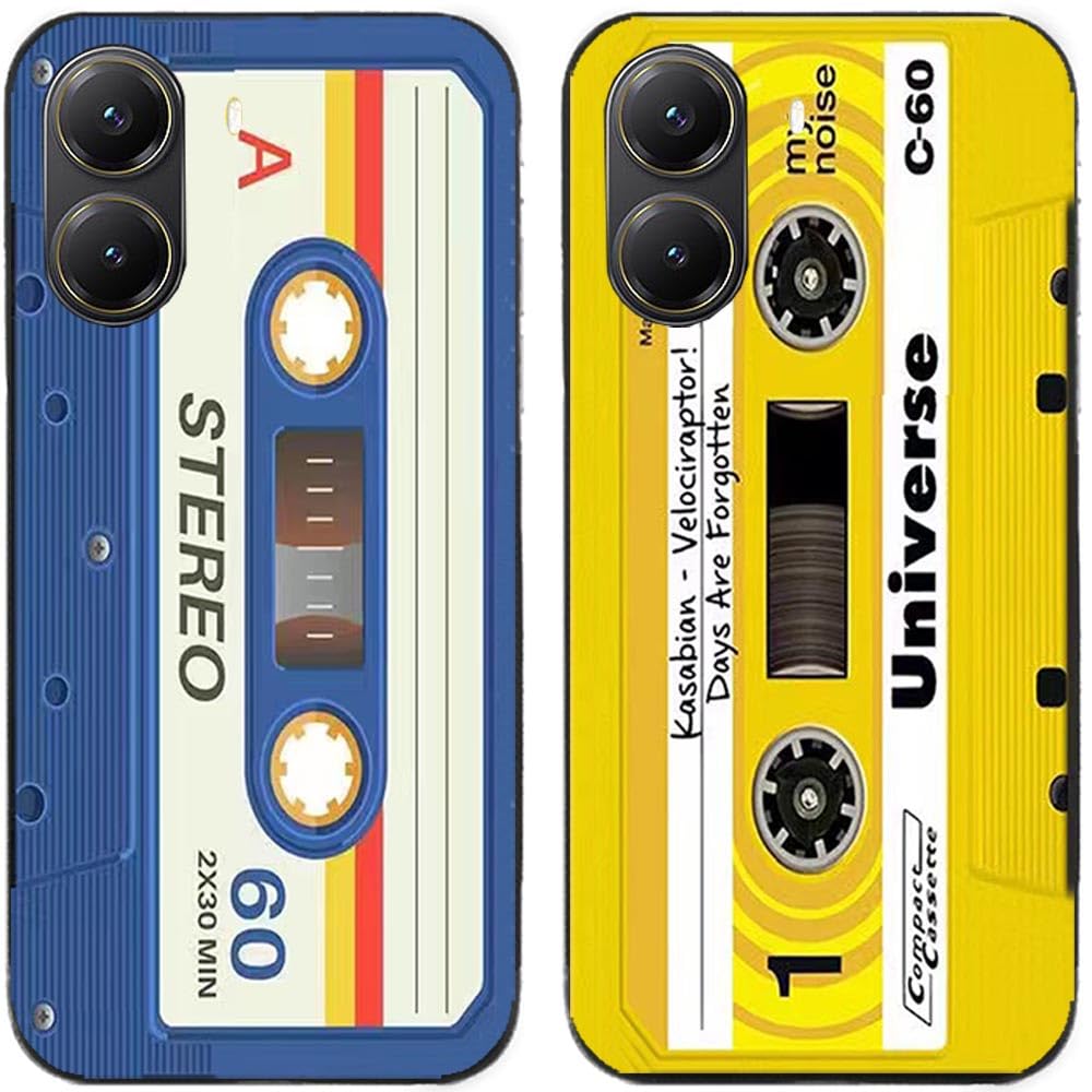 Case For Xiaomi Redmi Turbo 4 / Poco X7 Pro 5G,Classic Cassette Tape Printed Durable Degradable TPU Silicone Gel Thin Back Phone Case Cover,2 Pcs/lot