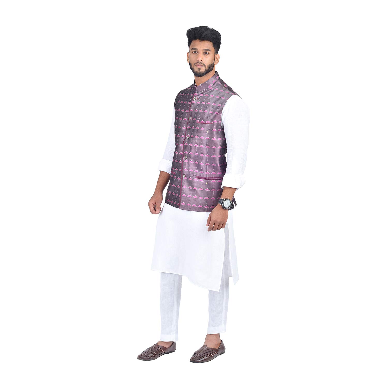 nilima silk Bhagalpuri Handloom Silk Nehru Jacket (Multi-Coloured, Ns 87_Parent)-picture-40
