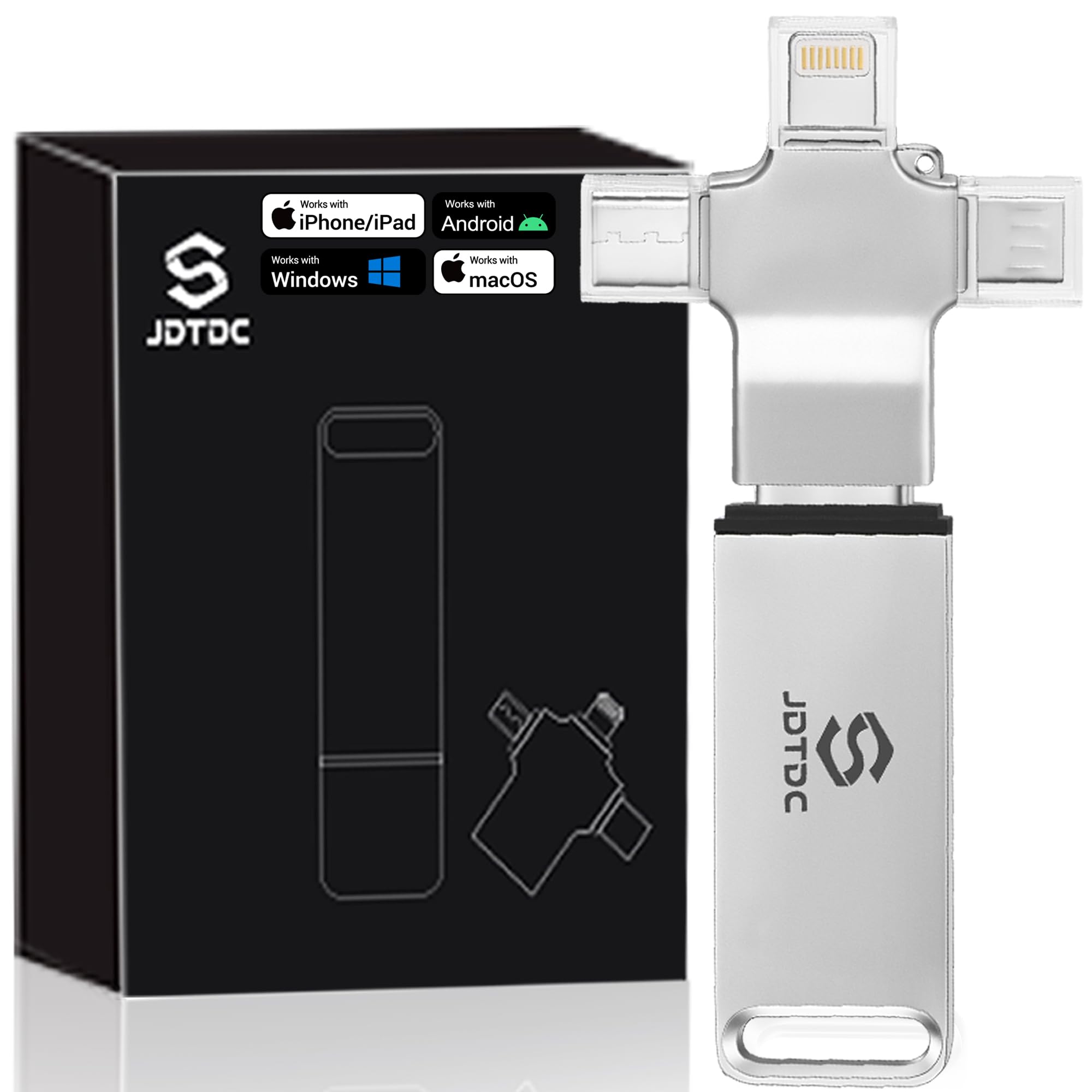 Multiport-Photo-Stick 256GB Automatic Photo & Video Backup for iPhone iPad, Android, PC, Mac | Backup USB Flash Drive with Smart Duplicate Detection | Easy Photo Backup & Transfer Device Memory-Stick