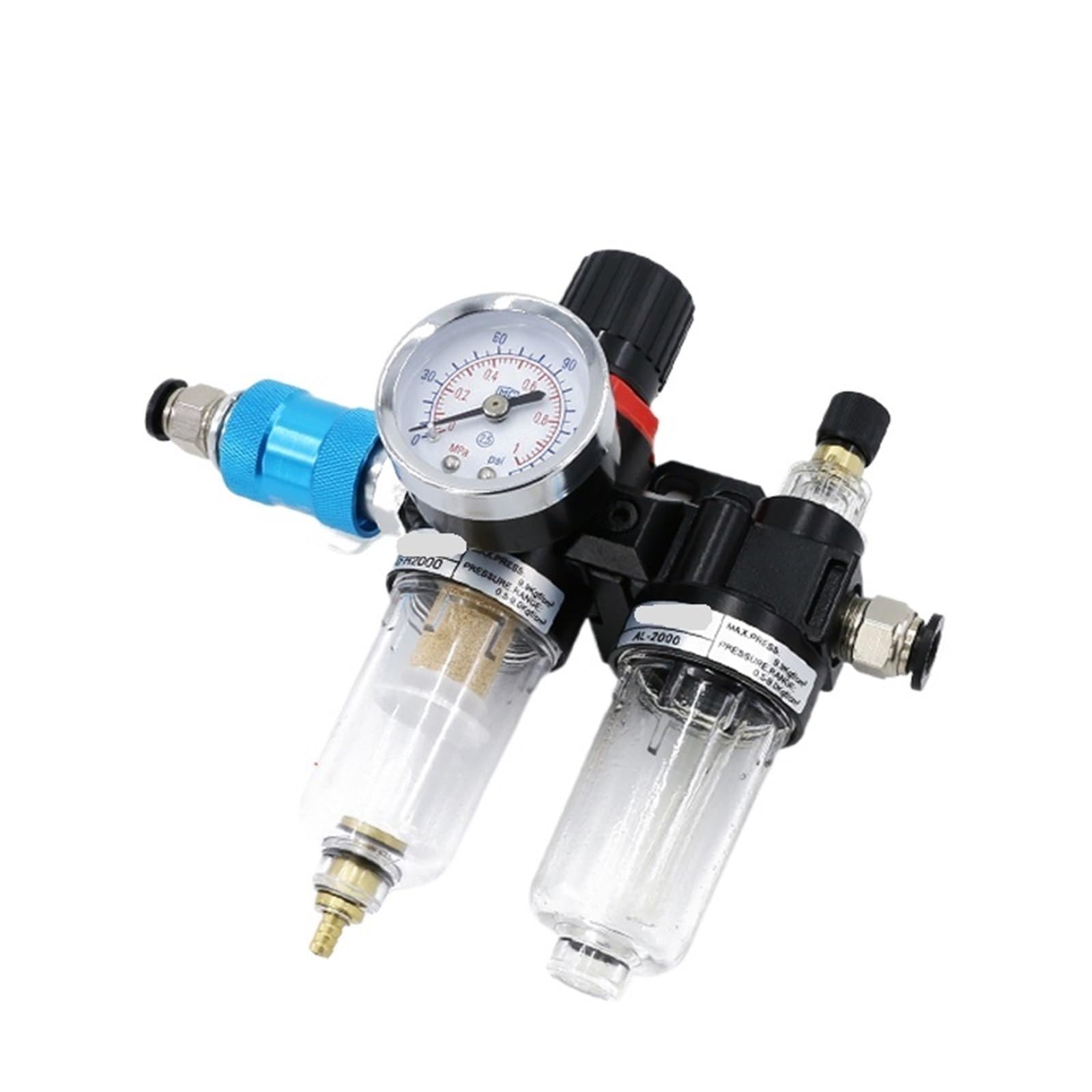 Séparateur d'eau pour filtre à air comprimé, Compresseur d'air, pompe à air, filtre, vanne de régulation de pression, séparateur, lot de 2, modèle AFC2000(G)
