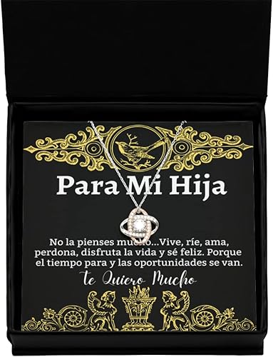 Collar para hija con mensaje personalizado, regalo de aniversario de boda o Navidad, cadena para mujer