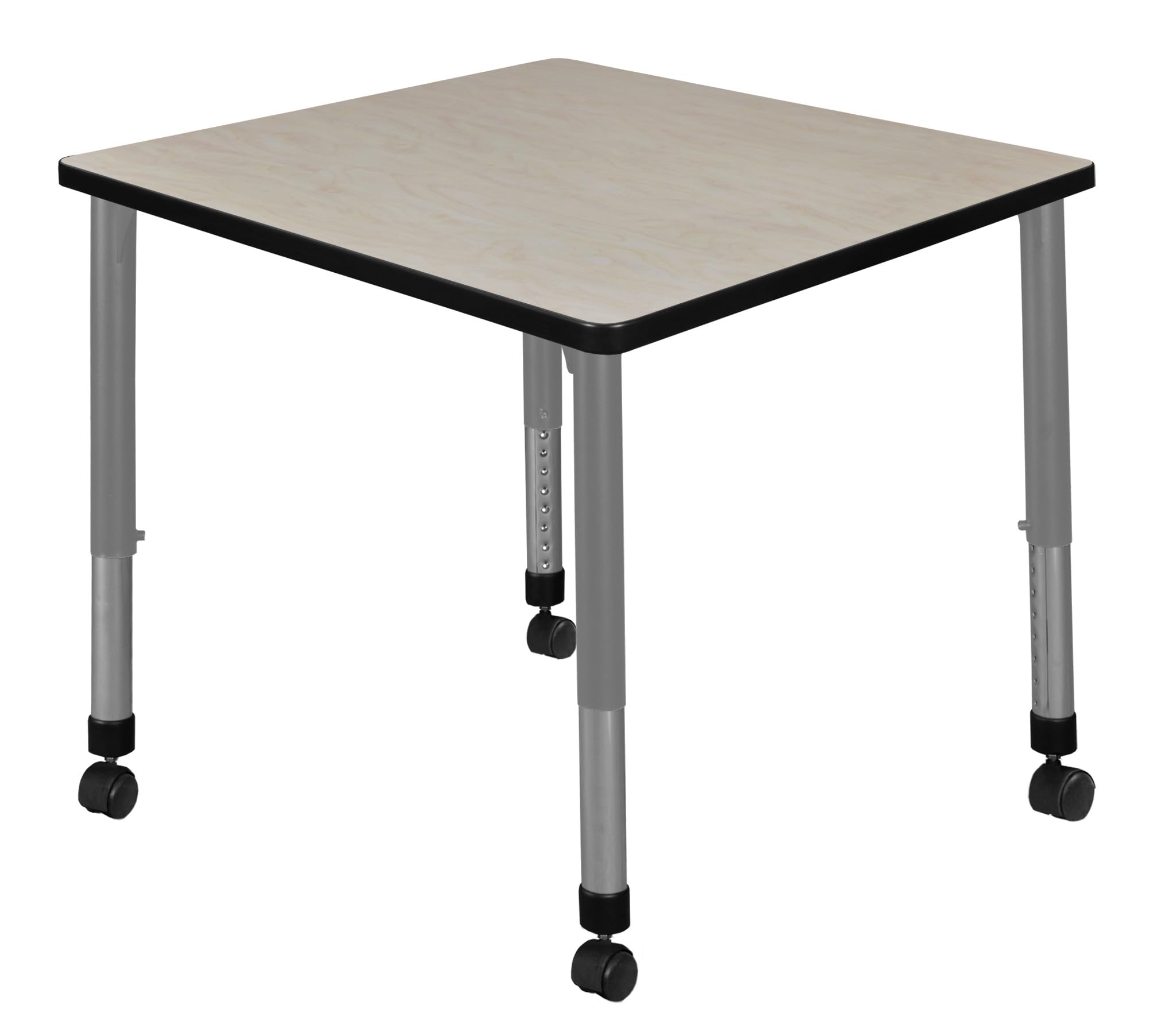 Romig Kee Square Grey Classroom Activity Table & Chairs Height adjustable4, 36 x 36, Maple