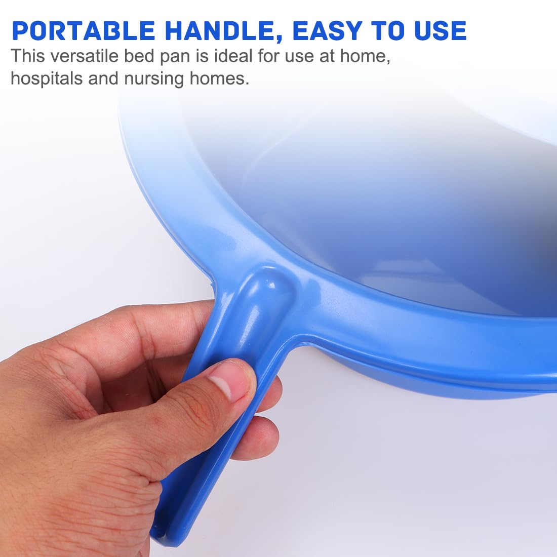Padella da letto con coperchio, in plastica, per pazienti, per uomini, donne, anziani, blu