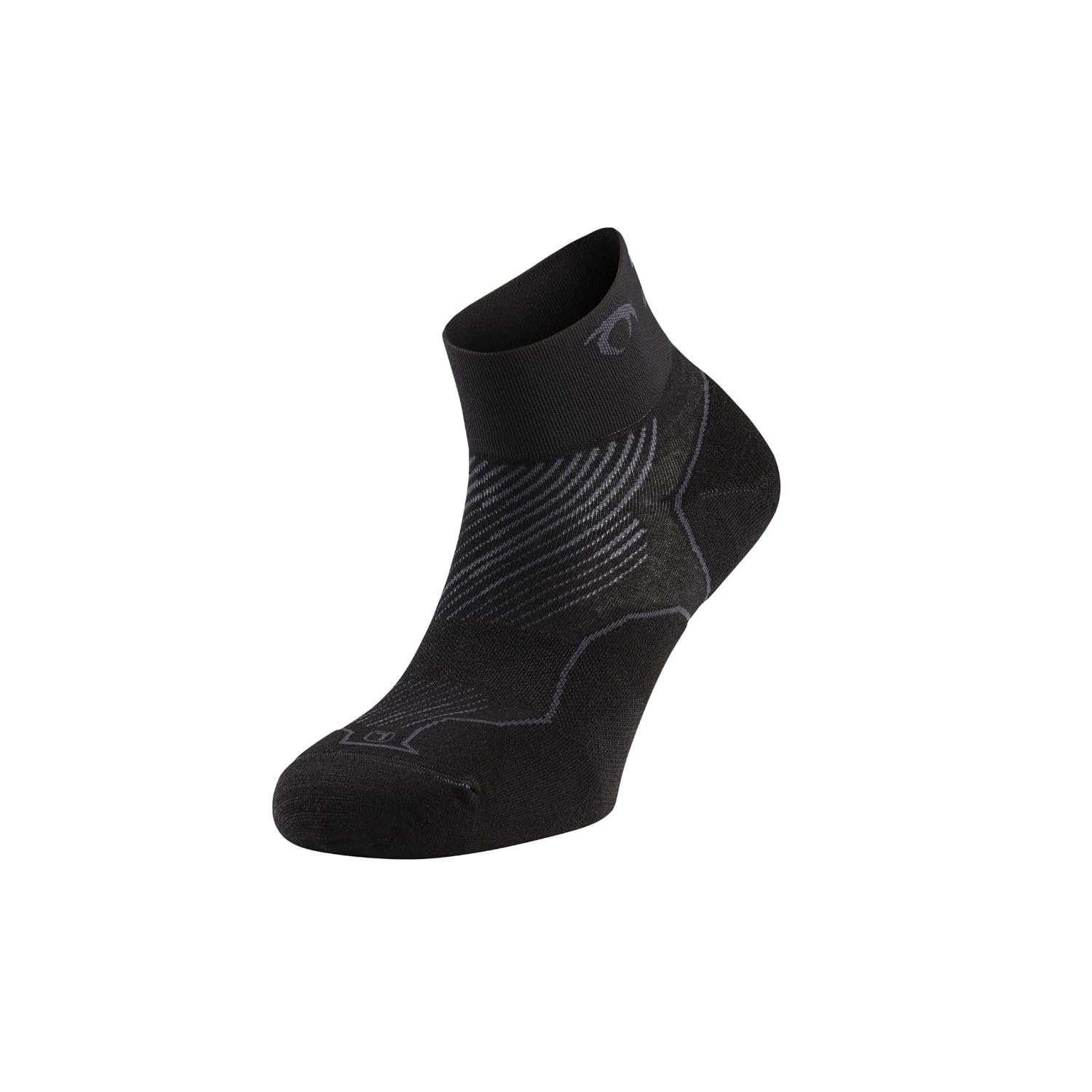Lurbel Distance Running Socks Seamless Socks Anti-Blister Anti-Odor Breathable Running Socks Unisex, Black/White