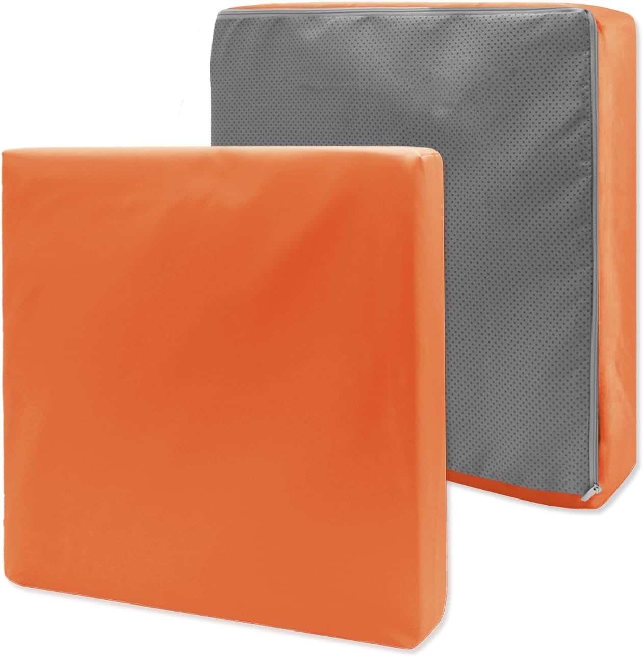 Patio Seat Cushion Cover Replacement, Waterproof Outdoor Cushion Covers for Patio Furniture Anti-Slip Seat Slicovers for Garden Wicker Chair, 2 Pack, 26"x26"x4", Yellow