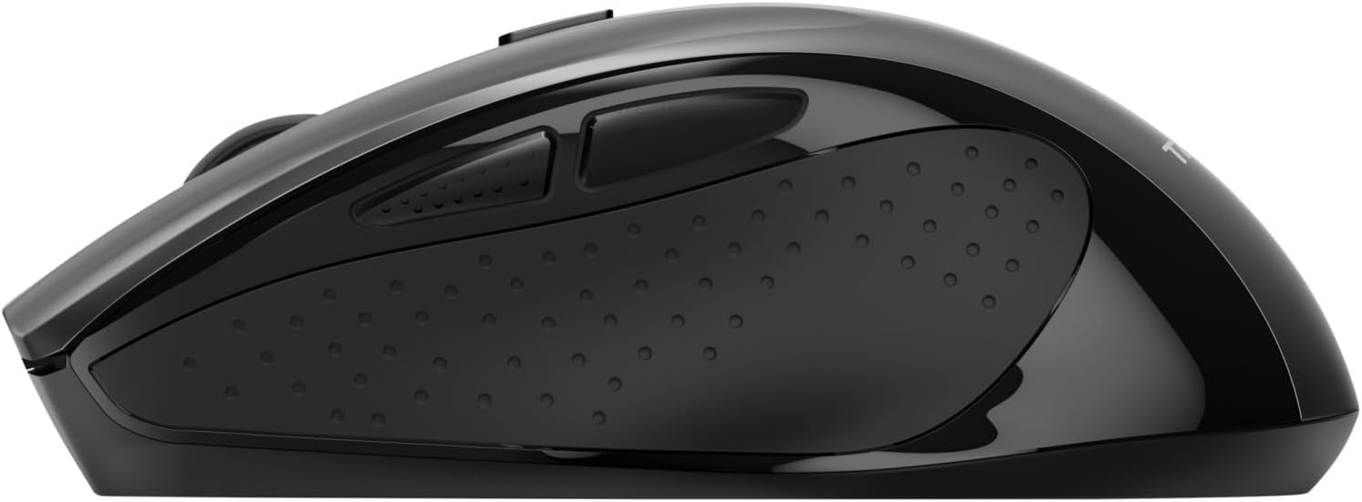 Trust Wireless Mouse side view with thumb buttons
