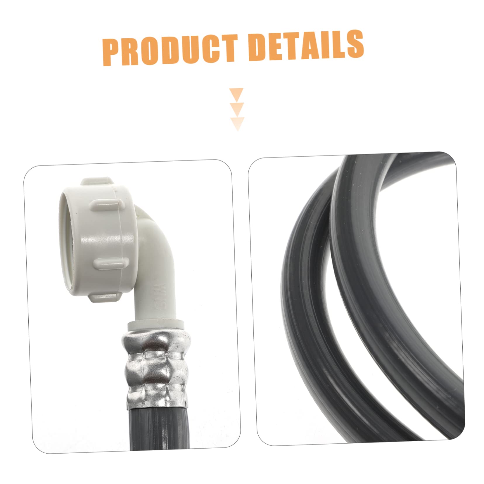 Angoily Carico Flessibilità e in 1,5m Tubo di Pezzi Lavatrice Pvc 2 Nero Elevata Protezione Anti-scoppio Accessorio per Uso Domestico
