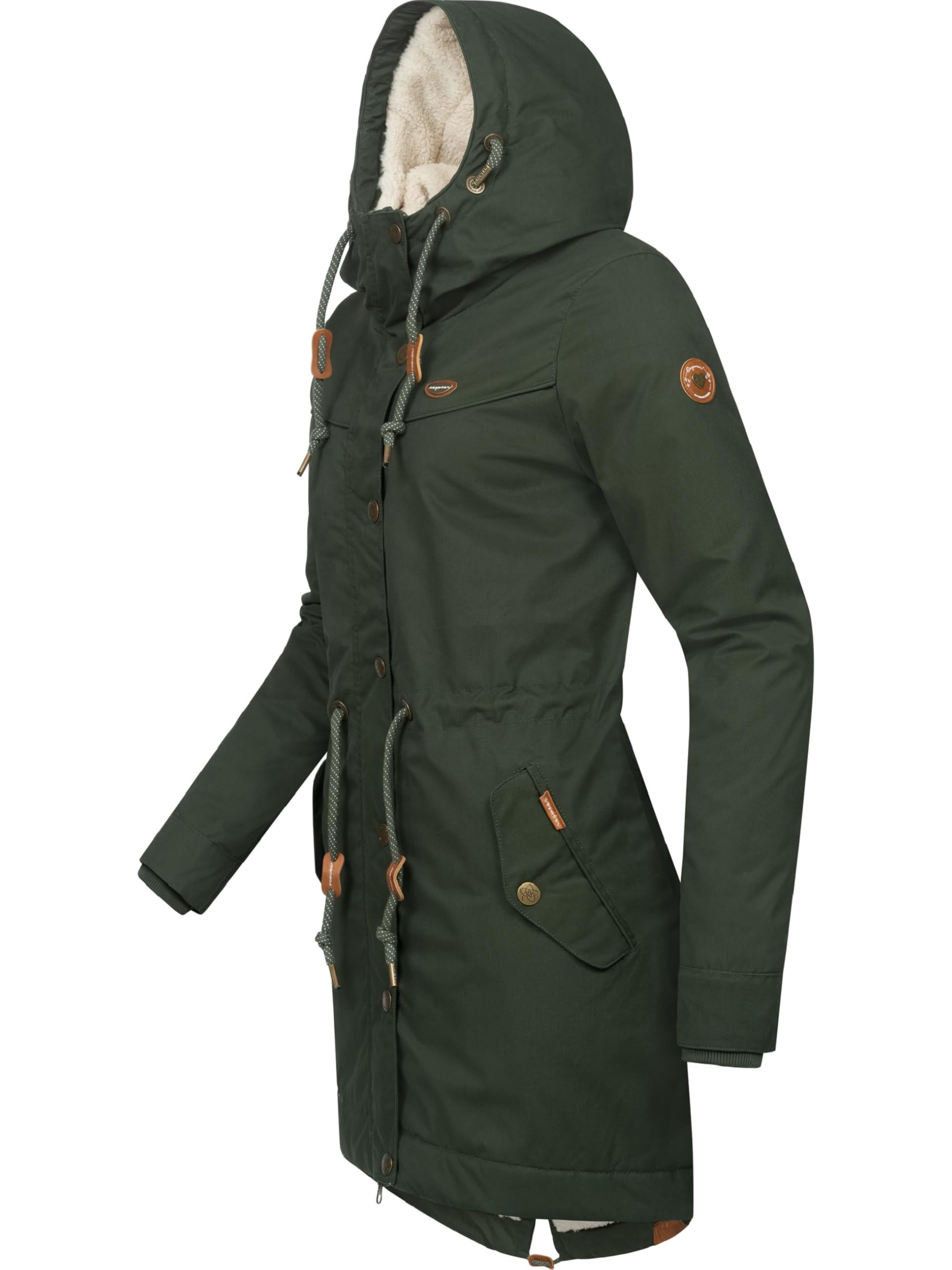 Ragwear Damen Wintermantel Warmer Parka lang mit Kapuze YM-Canny Intl XS-6XL