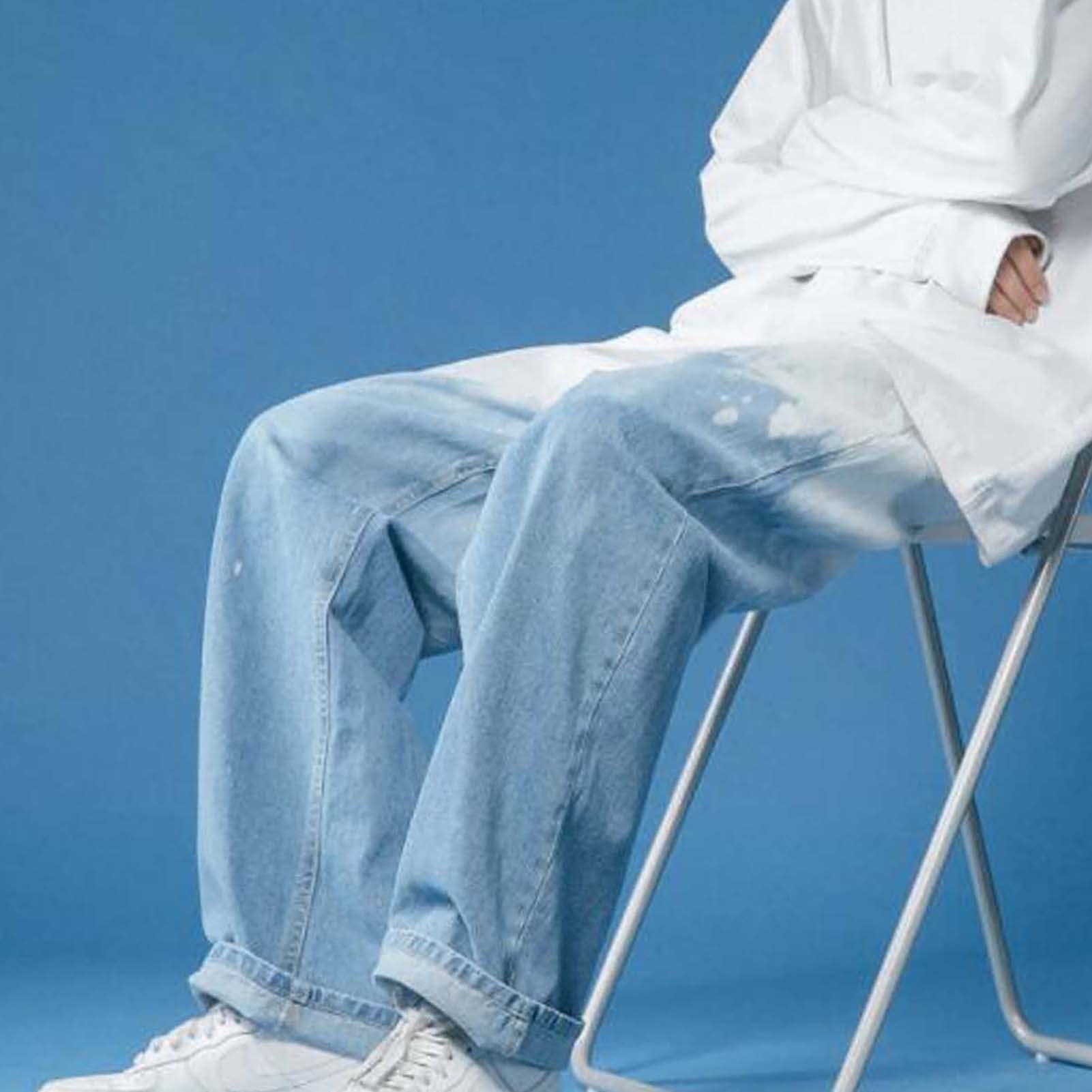 Baggy Dżinsy Męskie Dżinsy Hip Chmiel Spodnie Proste Mężczyźni Szeroki Dżinsy Dorywczo Modne Krawat Dye Jeanss męskie dżinsy