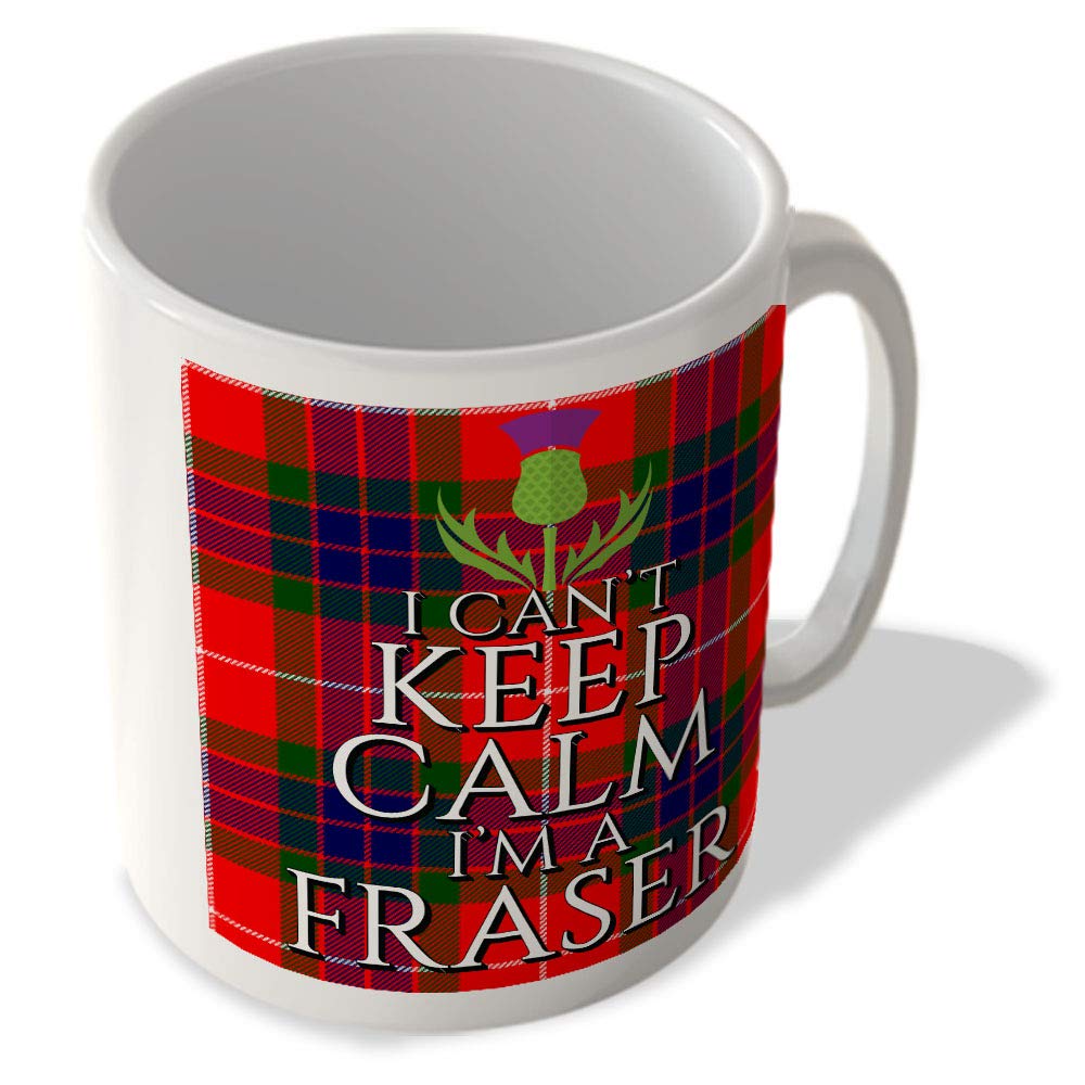 Mcmug White - I Can't Keep Calm I'm A Fraser - Fraser Tartan - (Thistle) - Scottish Mug, Ceramic, 11Fl.oz.