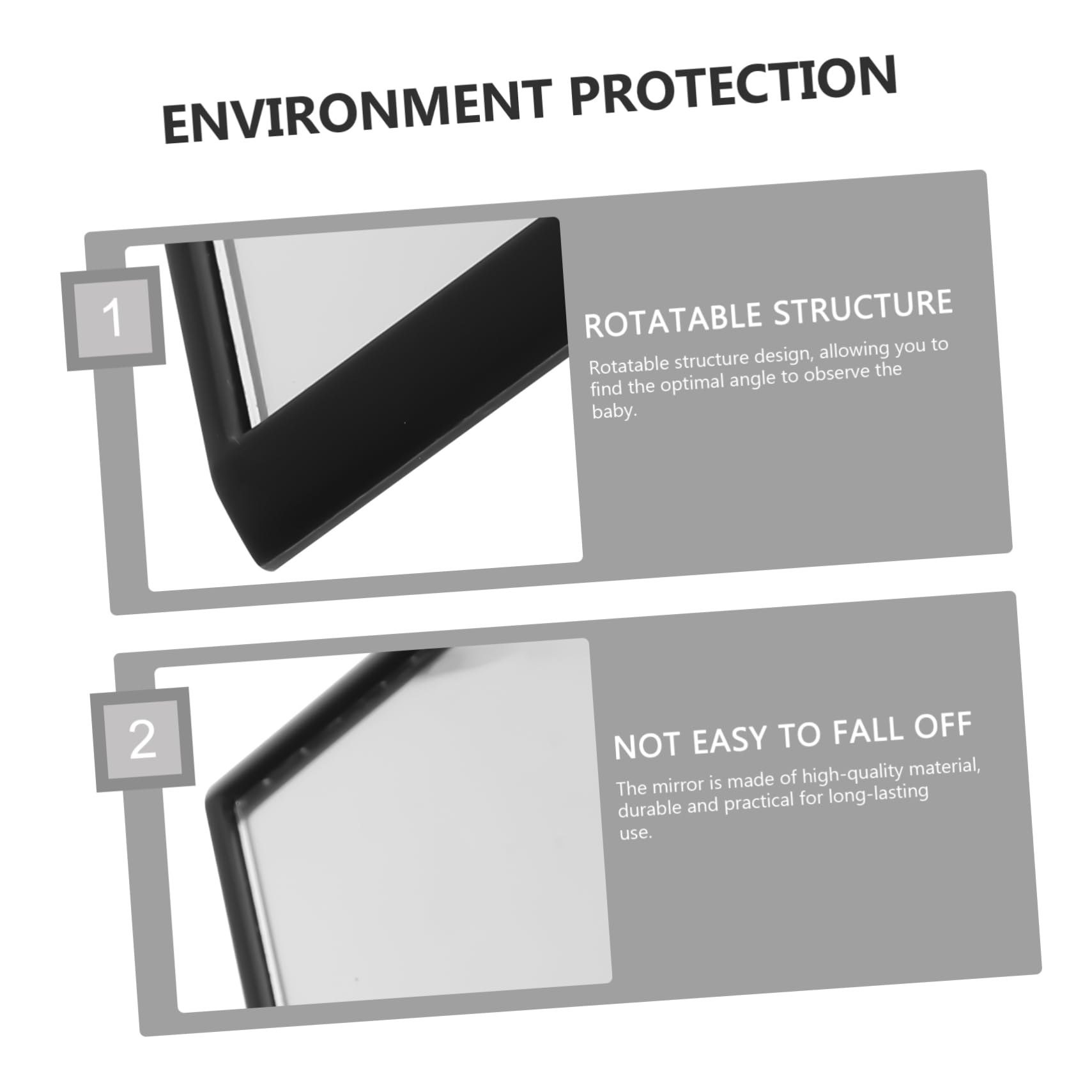 Yardwe 6 Pièces Rétroviseur Intérieur Observation Arrière pour Siège Miroir de pour Siège Arrière Voiture Installation Facile Matériau Durable Sécurité Renforcée