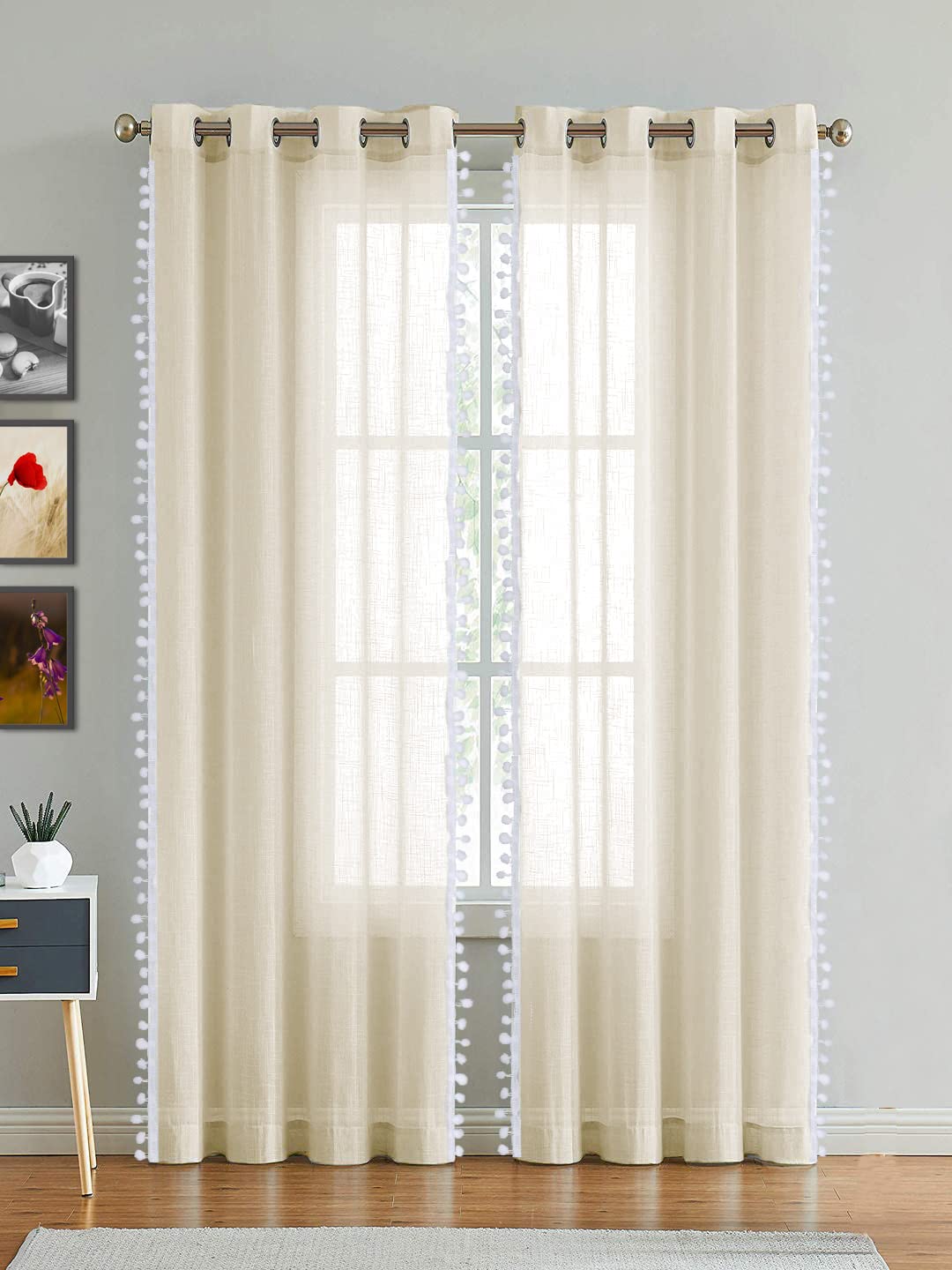 See full amazon price history chart for HOMEMONDE Sheer Long Grommet Door Curtain 9 Feet Linen Textured Transparent Border Pompom Drapes With Stainless Steel Rings, Pack Of 2, Beige HOMEMONDE Sheer Long Grommet Door Curtain 9 Feet Linen Textured Transparent Border Pompom Drapes With Stainless Steel Rings, Pack Of 2, Beige (B08Z39PSPT) Amazon Price History, Amazon Price Tracker