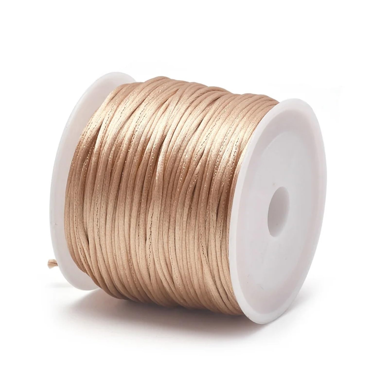 Elastic String for Bracelets 20Roll for 1.5mm Crafts Satin Rattail Cord from Nylon for Chinese Knot, Macramé, Trim, Jewelry Making 24 Yards(Khaki)