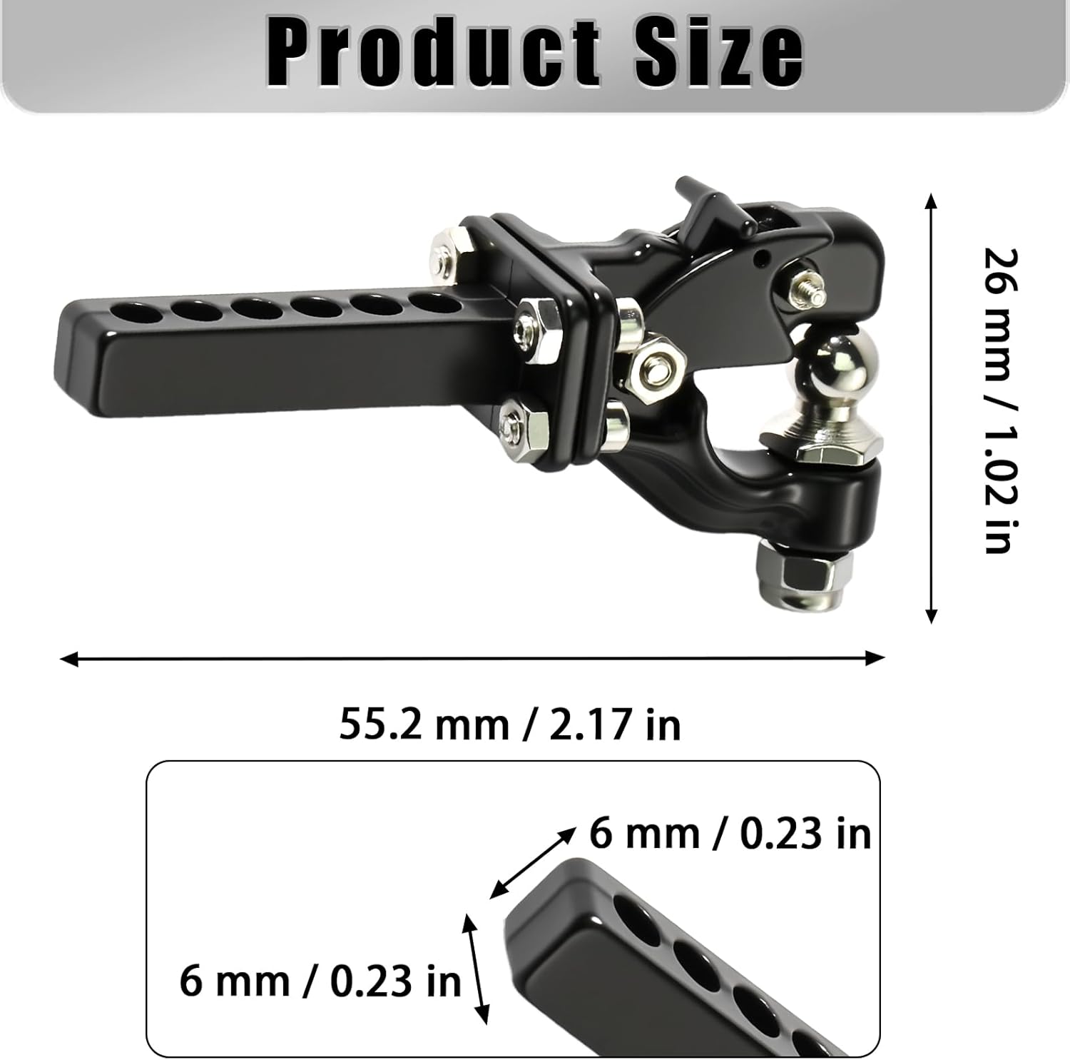 1/10 Scale Metal Tow Hitch Receiver for Traxxas TRX4 Axial SCX10 90046 RC Crawler Truck, Off-Road Recovery Hook Accessory 1/10 Crawler Tool Hook