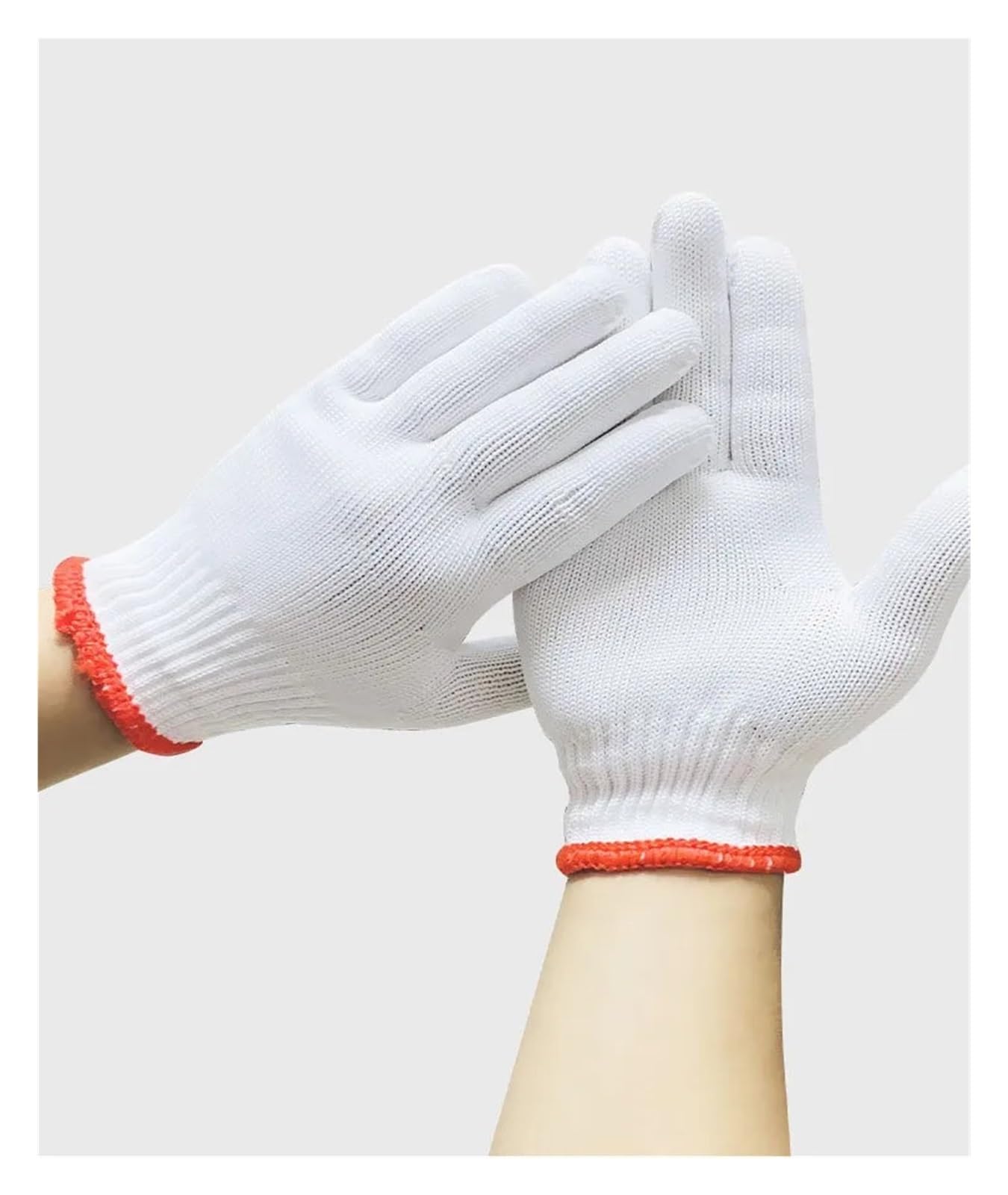 Baumwollhandschuhe Arbeitshandschuhe aus Baumwoll-Nylon-Mischgewebe | Rutschfester, verschleißfester weißer Arbeitsschutz for den Gartenbau(600G,24PCS)