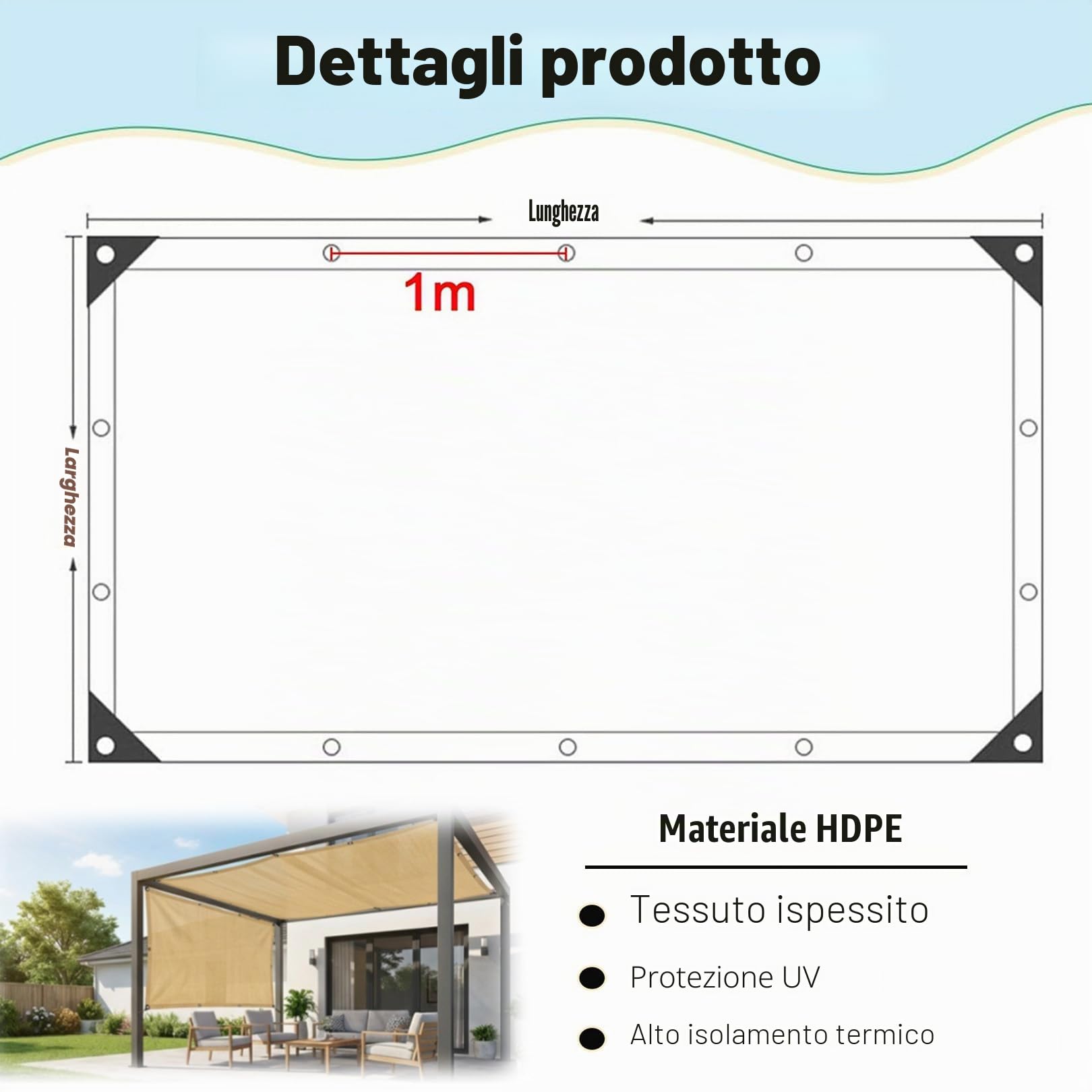 Telo Ombreggiante Beige 3x4m HDPE Rete Parasole con Occhielli | HDPE 90% Protezione UV Traspirante con Occhielli per Balcone, Terrazzo, Giardino, Serra - Effetto Raffreddamento per Estate