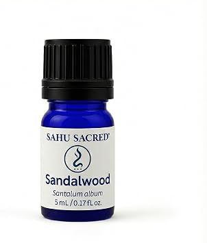 Egyptian Sandalwood Oil 5 mL Temple-Grade Cold-Pressed Santalum Album | Sahu Sacred - Ritual & Meditation Anointing Oil for Grounding, Inner Calm, and Conscious Self-Care