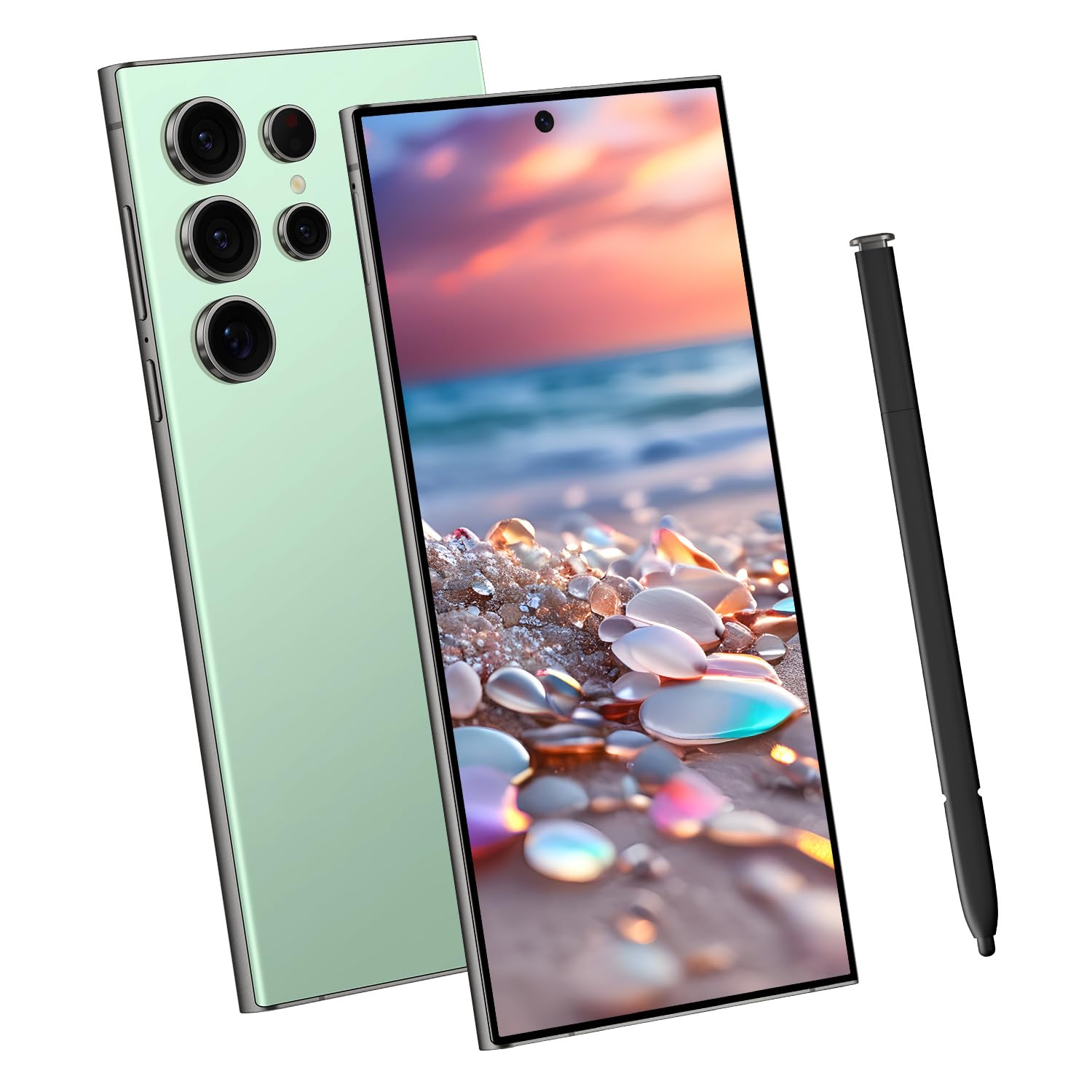 I24 Ultra 5G Smartphone, 6+256GB Unlocked Phone, Android 13.0, 48+108MP Zoom Camera, Mobile Phone with Build-in Pen,Long Battery Life 6800mAh, Dual SIM, 6.8“ HD Screen,5G/4G Phone (Cyan)