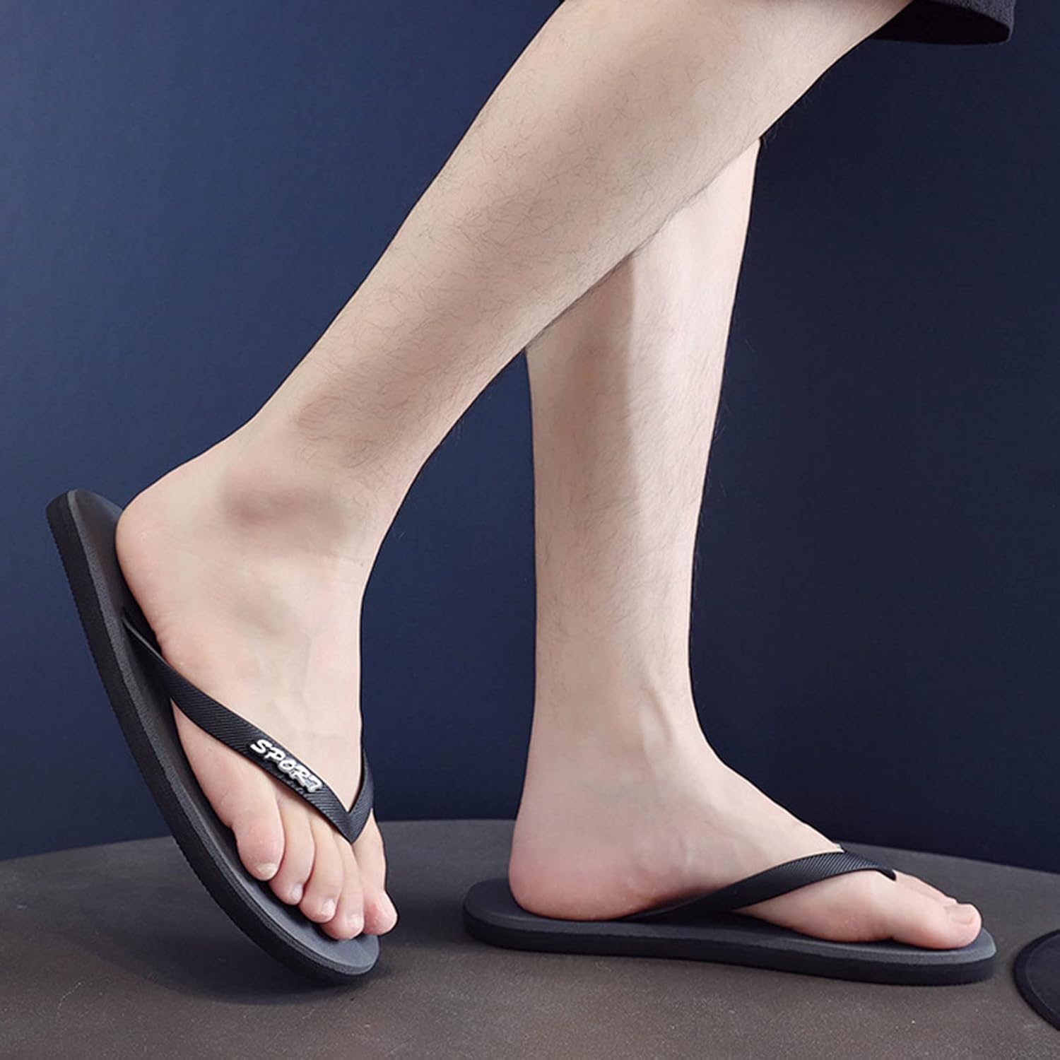 Men’s Sandals Slim Flip Flops for Men Lightweight Water Shoes Flat Sandals Open Toe Comfortable Summer Beach Slippers for Summer Bathroom Pool - Image 6