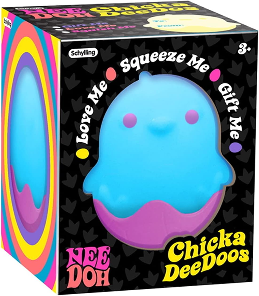 NeeDoh Chicka DeeDoos Stress Squeeze Toys Complete Gift Set Party Bundle - 3 Pack Neon Yellow/Pink/Blue