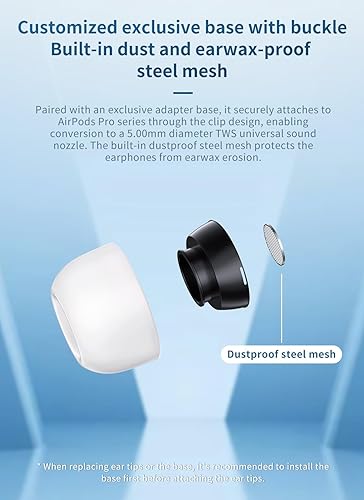 Miniatura 4 de 3 pares-S TRI - Almohadillas de repuesto para AirPods Pro y AirPods Pro de 2 generación compatible con el modo ANCTransparencia, puntas de silicona