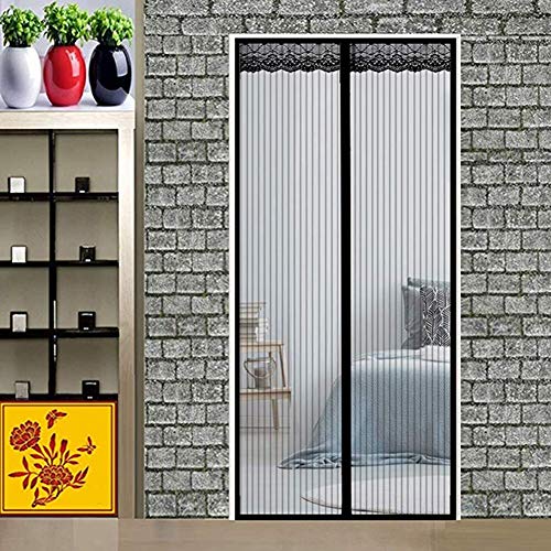 Preisvergleich Produktbild Jimgd Magnet Fliegengitter Tür Insektenschutz Balkontür Magnetischer Fliegenvorhang Moskitonetz Magnetisch Anti-Mosquito Curtain Für Balkontür Wohnzimmer Schiebetür,Black,85x200cm(33x79inch)