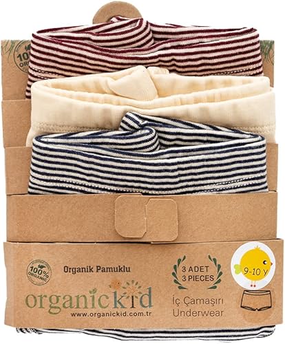 Miniatura 7 de ORGANICKID Boys 100% Organic 100% Cotton Underwear GOTS Certified Kids Toddler Boxer Briefs Pack of 3