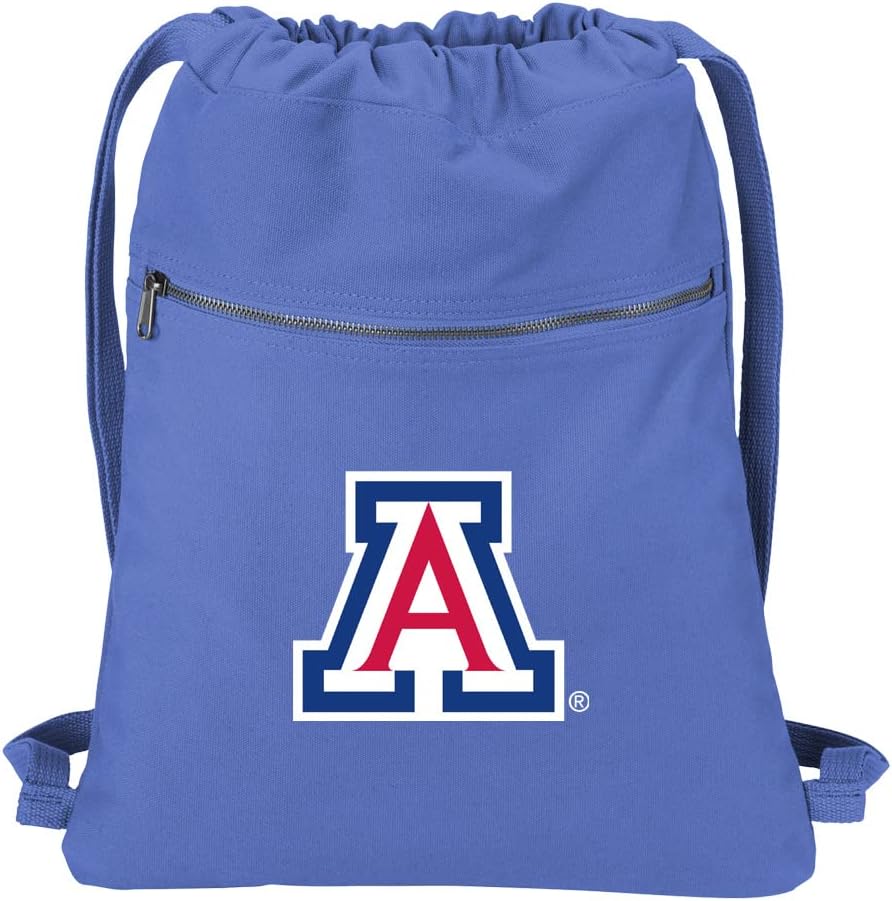 Broad Bay University of Arizona Drawstring Backpack 100% COTTON Arizona Wildcats Cinch Bag (Navy)