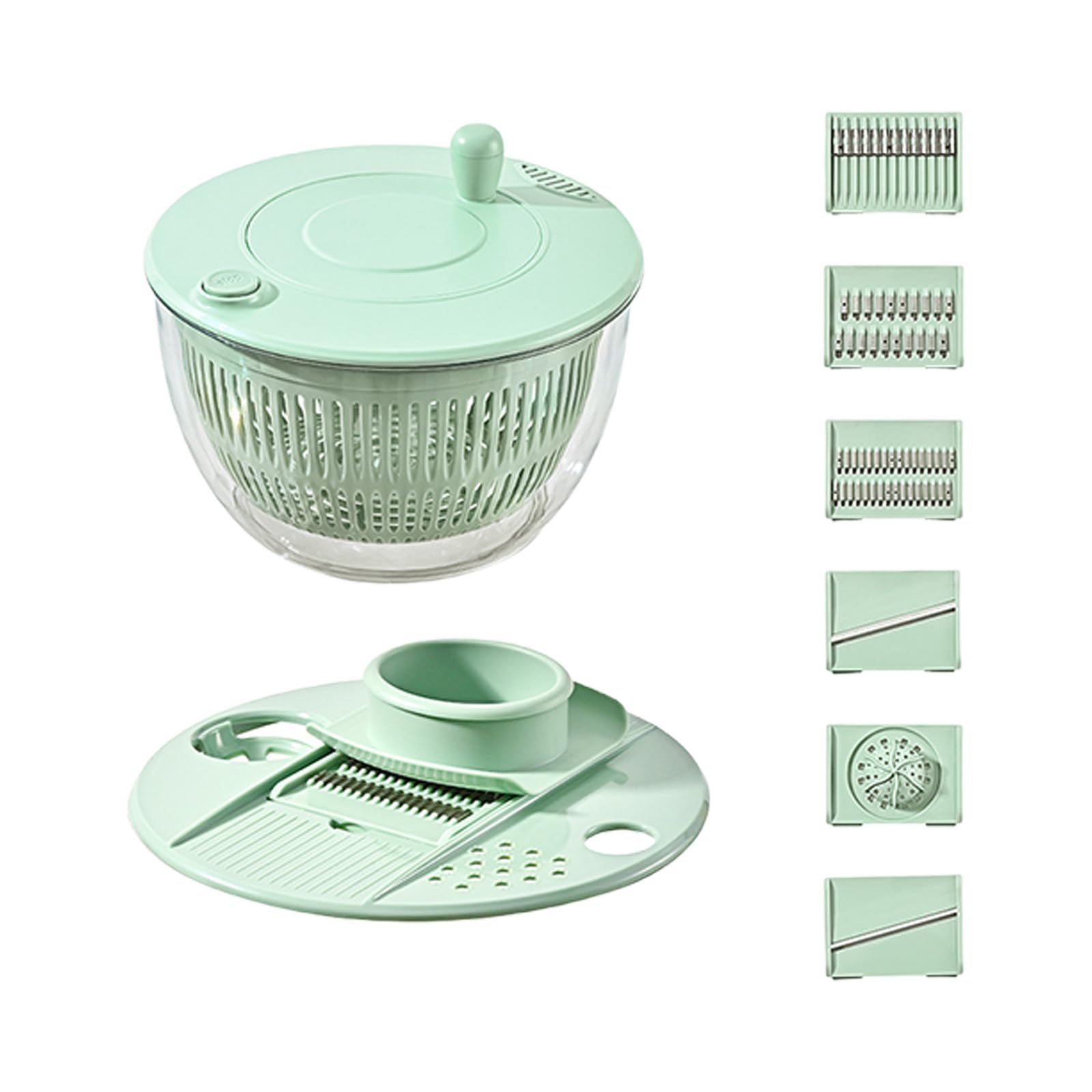 Doppio Strato 304 Acciaio Inox Insalata Asciugatrice Manuale Lavaggio Cestello Efficiente Drenaggio Acqua Organizzatore Cucina Salvaspazio Insalata Disidratatore