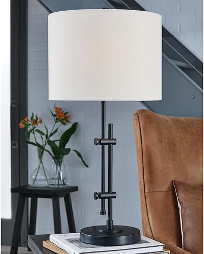 Miniatura 2 de Signature Design by Ashley Baronvale - Lámpara de mesa ajustable de metal, contemporánea, de 28 pulgadas, color negro
