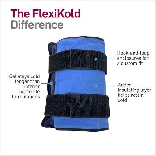 Miniatura 3 de FlexiKold 6303 - Paquetes de hielo en gel con correas (Tamaño medio 7.5pulgadas x 11.5pulgadas), compresas reutilizables para terapia de frío (para