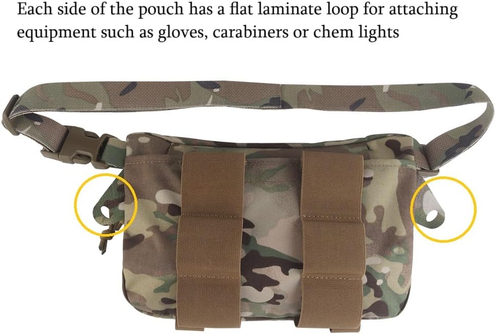 Large Multi-Purpose Drop Pouch, Universal Tactical Fanny Pack Vest Hook and Loop EDC Admin Wait Bag