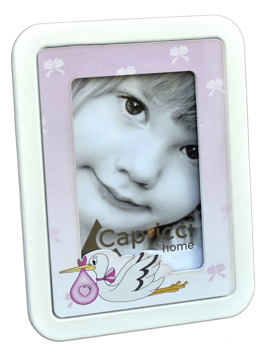 Dolce Arrivo: Set regalo tema Cicogna con Diario e Portafoto da tavolo Neonato nascita (Rosa)