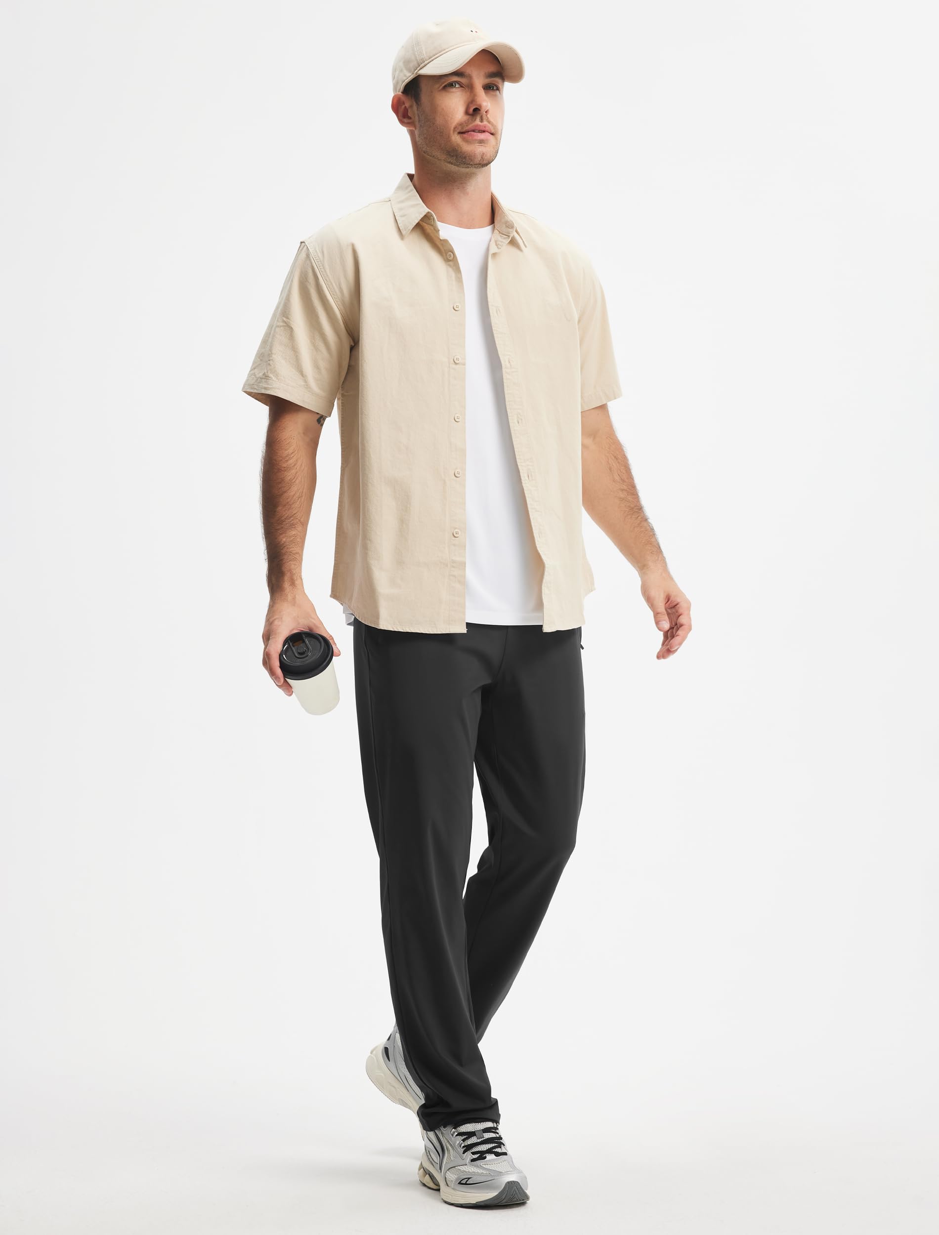 Libin Pantalon Chandal Hombre Recto Largos Deporte Running Pantalón Cintura Elástica de Fato Treino Gimnasio Chinos Jogger con Bolsillos de Cremallera