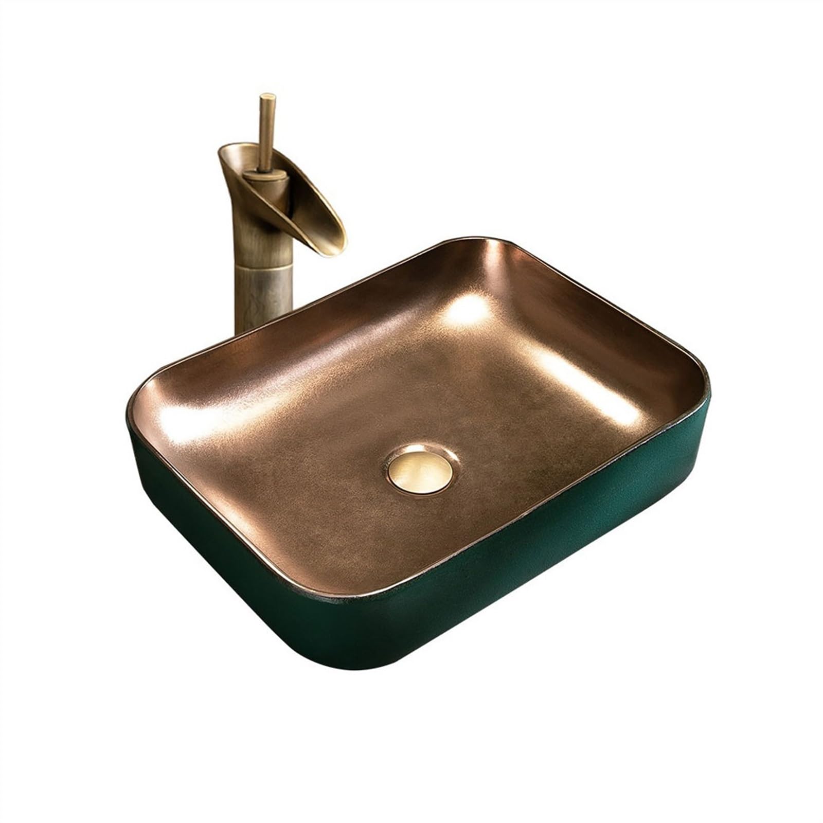 Aioneer Bathroom Sink Scandinavian Rectangular Countertop Basin Hotel Ceramic Washbasin Household Bathroom Sink Simple Washbasin Lavatory Vanity
