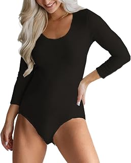 Moda De Otoño Bodysuit Sólido Color Redondo Camiseta De Manga Larga